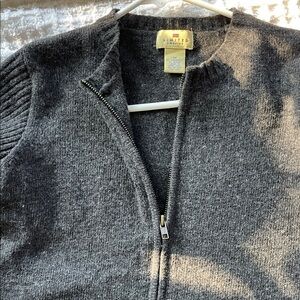 The Limited Dark Gray Ribbed Cardigan